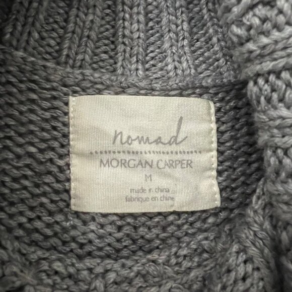 Anthro Nomad Morgan Carper Gray Fringe Sleeveless Side Slit Tunic Sweater M - Picture 6 of 6